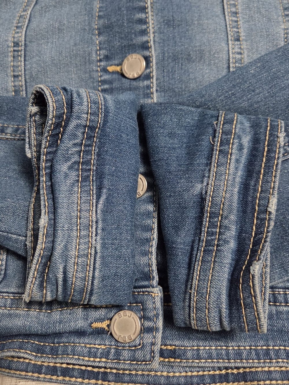BBJ Los Angeles Blue Denim Cropped Waist Jacket Women's Size XLarge Excellent - Picture 8 of 8